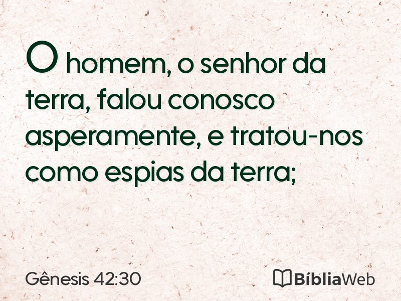 Gênesis 42:30 em imagem para compartilhar
