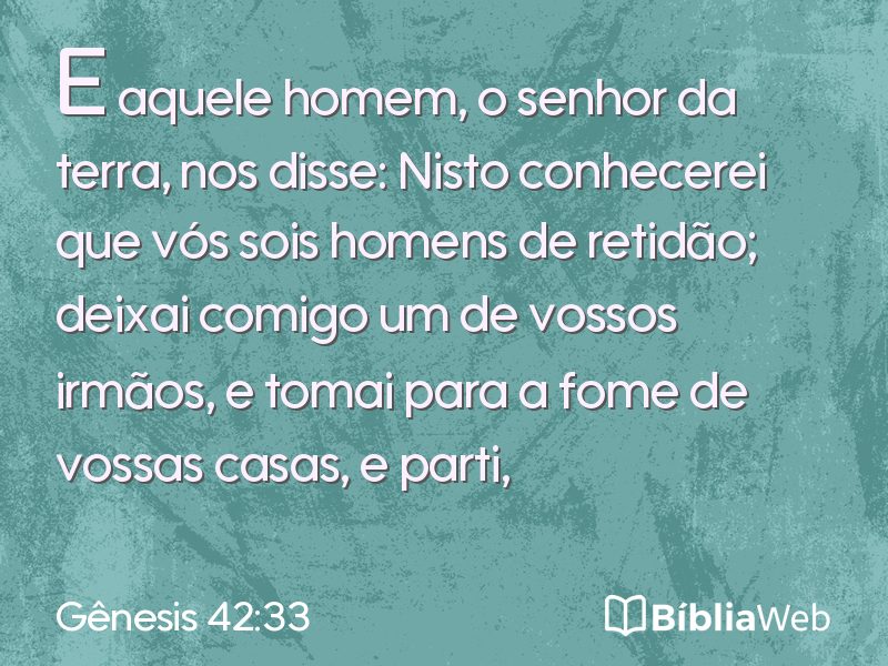 Gênesis 42:33 em imagem para compartilhar