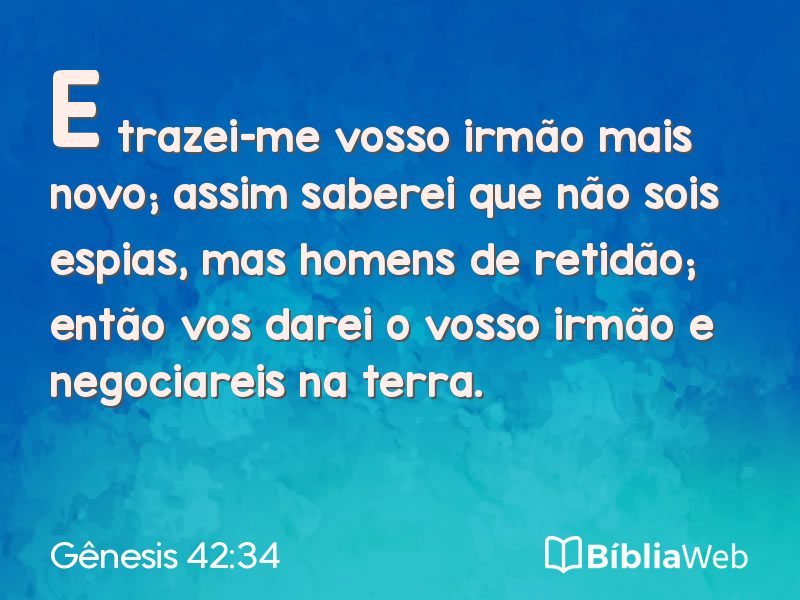 Gênesis 42:34 em imagem para compartilhar