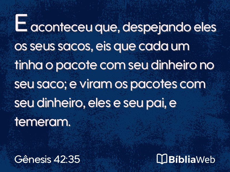 Gênesis 42:35 em imagem para compartilhar