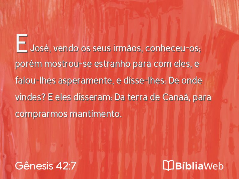 Gênesis 42:7 em imagem para compartilhar