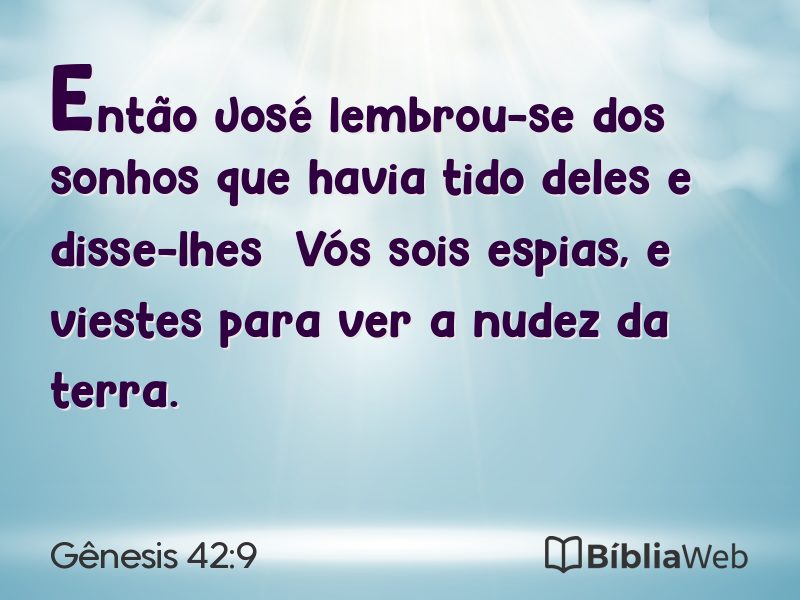 Gênesis 42:9 em imagem para compartilhar