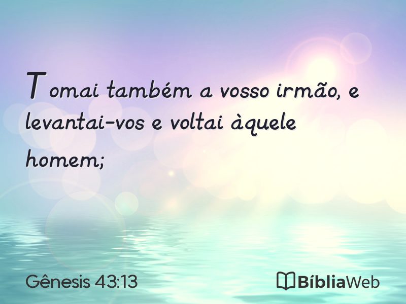 Gênesis 43:13 em imagem para compartilhar