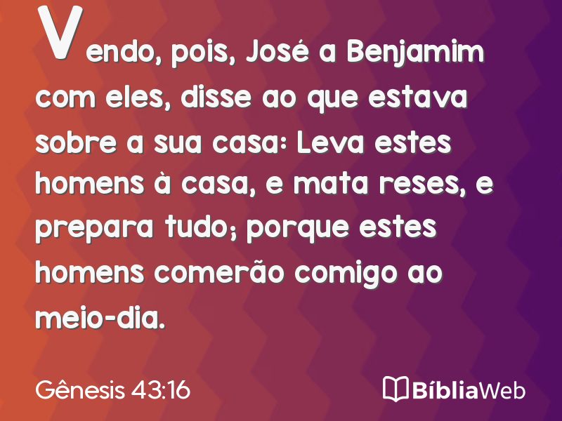 Gênesis 43:16 em imagem para compartilhar
