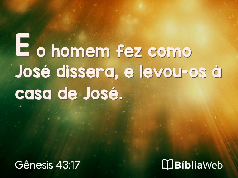 Gênesis 43:17 em imagem para compartilhar