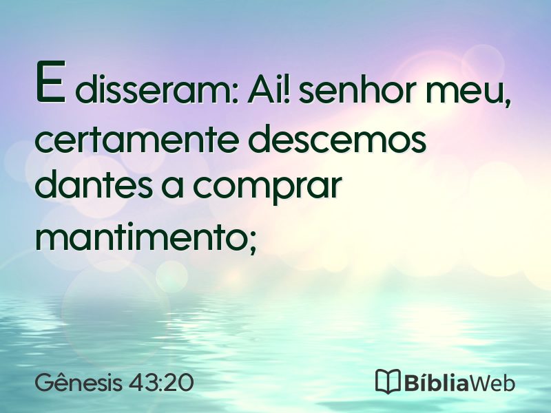 Gênesis 43:20 em imagem para compartilhar