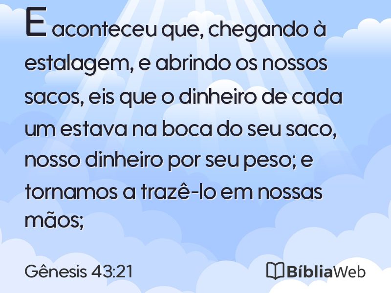 Gênesis 43:21 em imagem para compartilhar