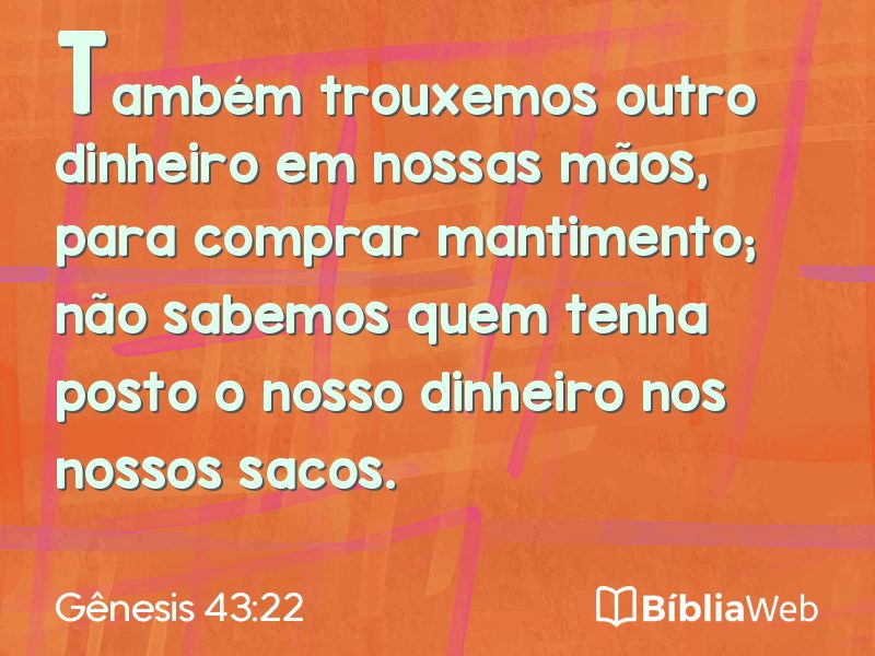Gênesis 43:22 em imagem para compartilhar