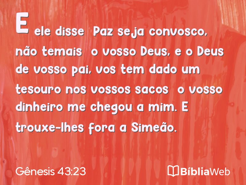 Gênesis 43:23 em imagem para compartilhar