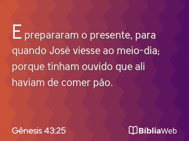 Gênesis 43:25 em imagem para compartilhar