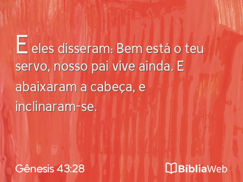 Gênesis 43:28 em imagem para compartilhar