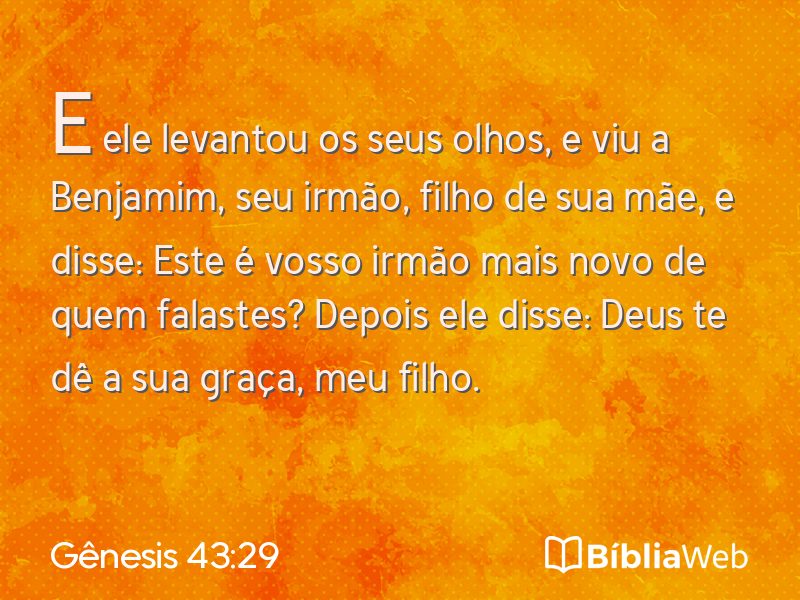 Gênesis 43:29 em imagem para compartilhar