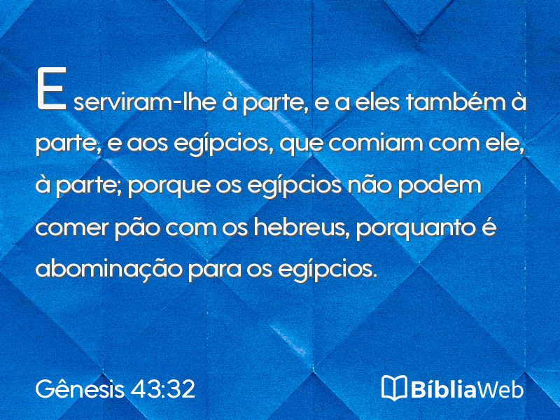 Gênesis 43:32 em imagem para compartilhar