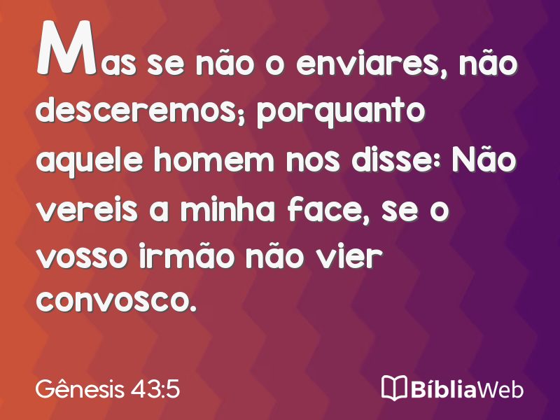 Gênesis 43:5 em imagem para compartilhar