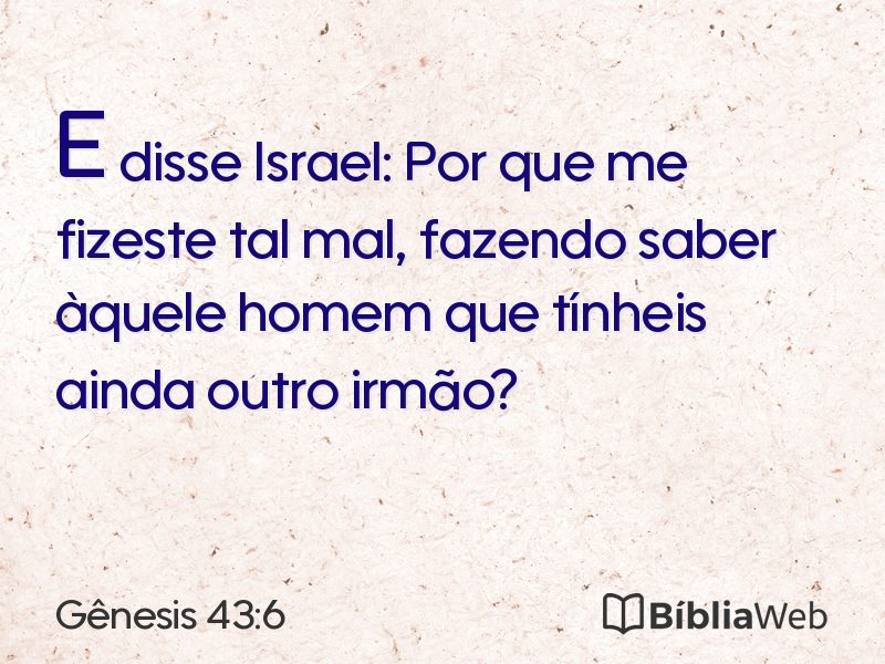 Gênesis 43:6 em imagem para compartilhar