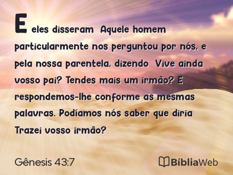 Gênesis 43:7 em imagem para compartilhar