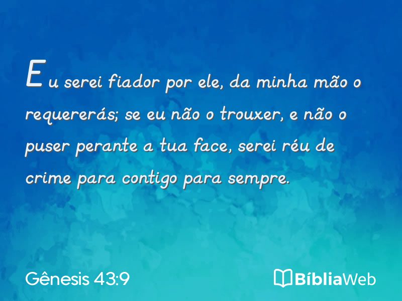 Gênesis 43:9 em imagem para compartilhar