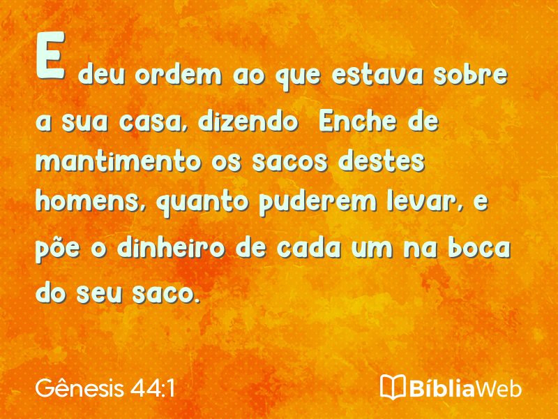 Gênesis 44:1 em imagem para compartilhar