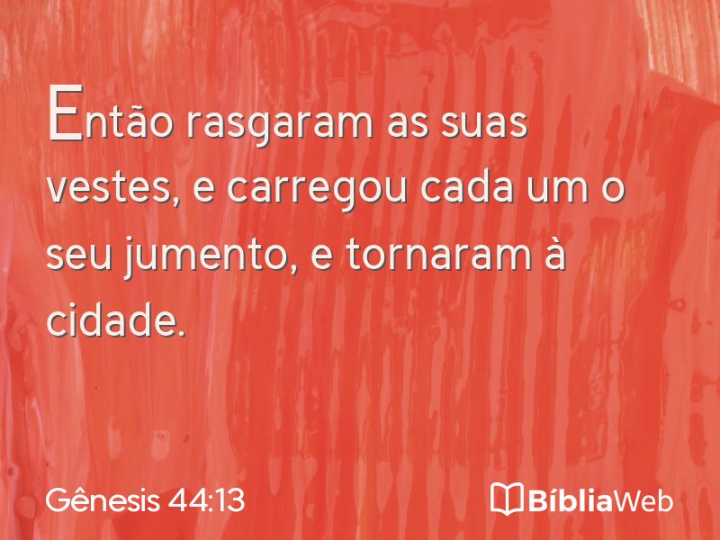 Gênesis 44:13 em imagem para compartilhar