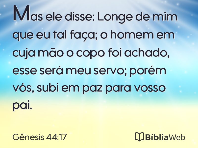 Gênesis 44:17 em imagem para compartilhar