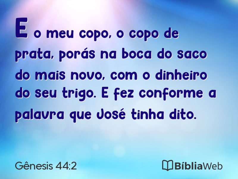 Gênesis 44:2 em imagem para compartilhar