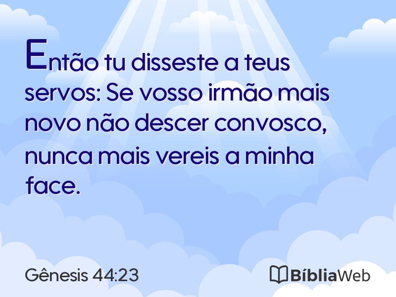 Gênesis 44:23 em imagem para compartilhar