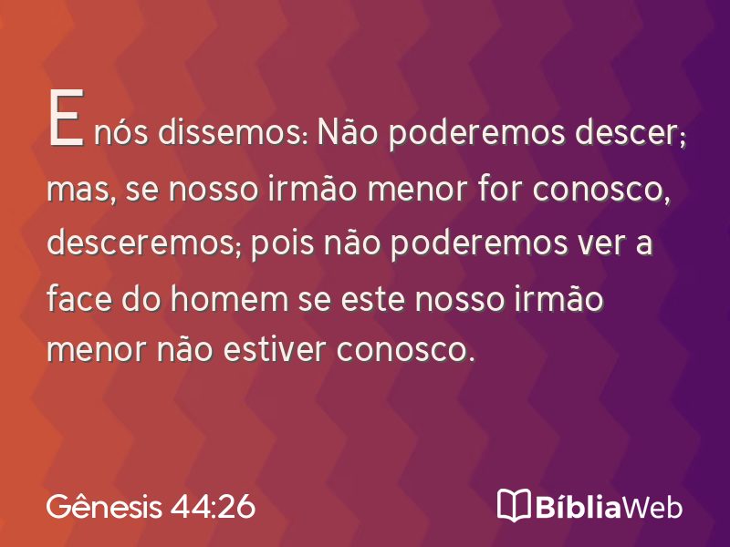 Gênesis 44:26 em imagem para compartilhar