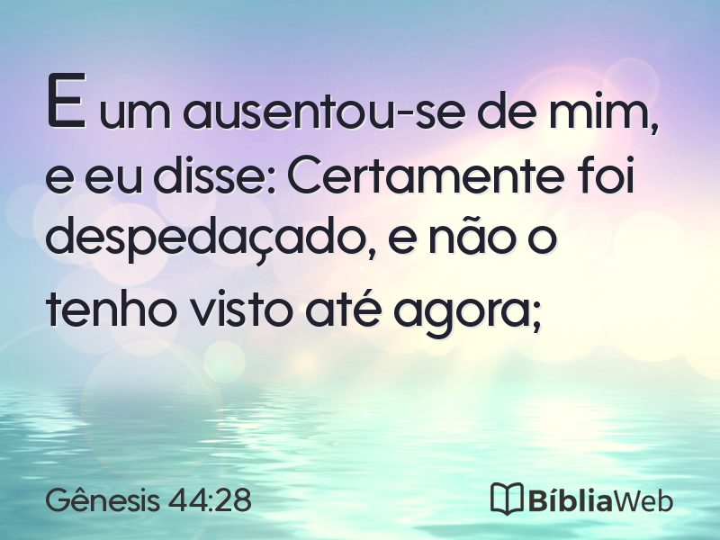 Gênesis 44:28 em imagem para compartilhar