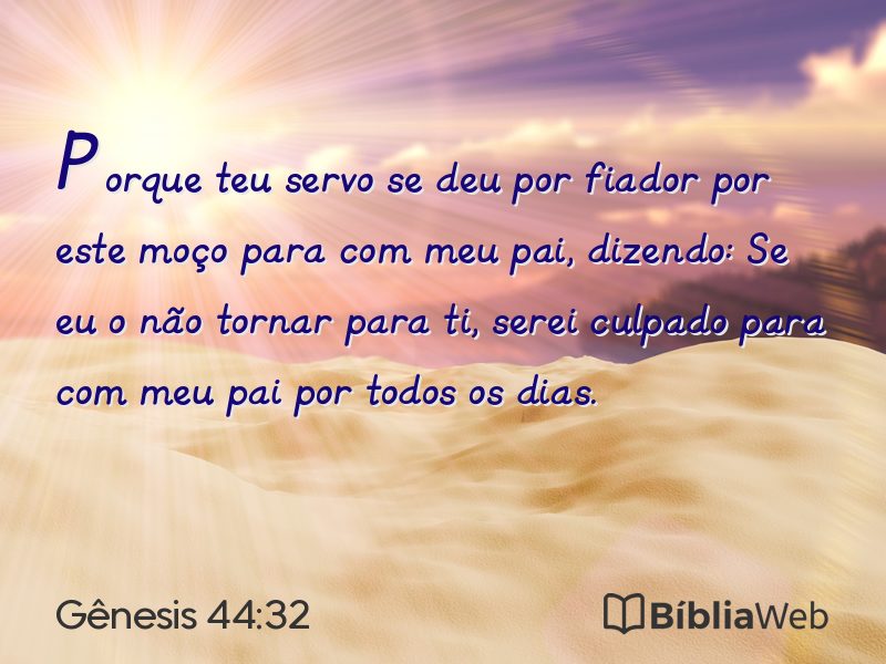 Gênesis 44:32 em imagem para compartilhar