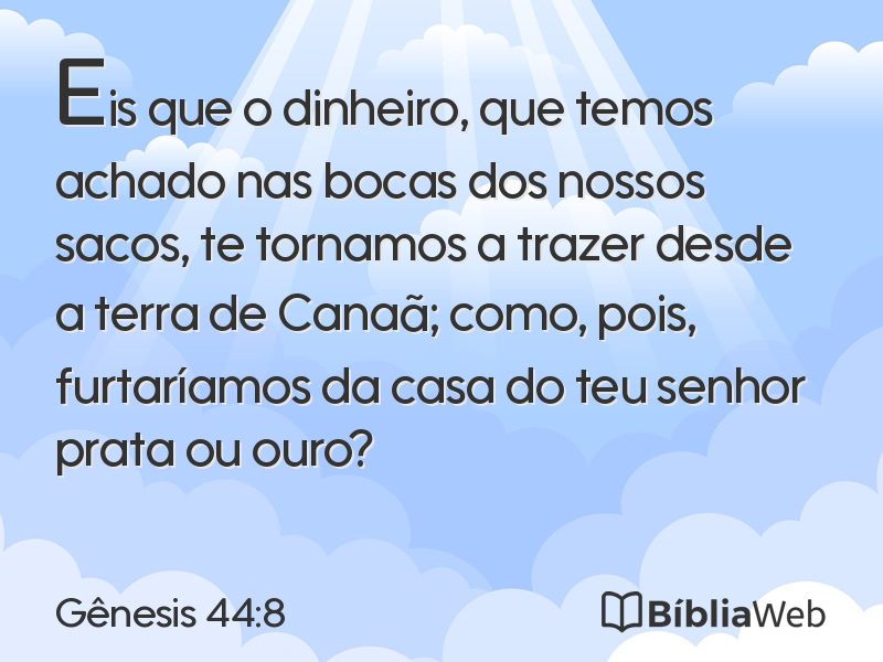 Gênesis 44:8 em imagem para compartilhar