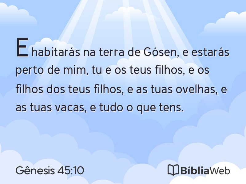 Gênesis 45:10 em imagem para compartilhar