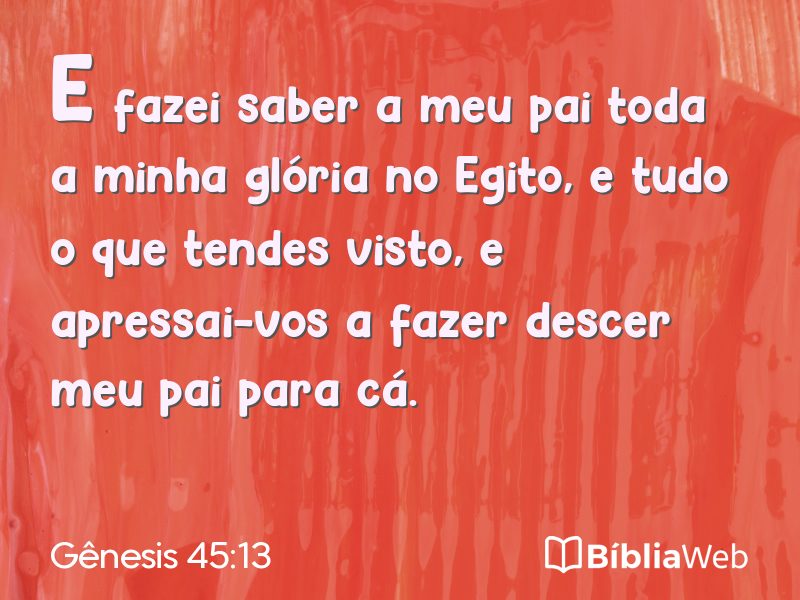 Gênesis 45:13 em imagem para compartilhar