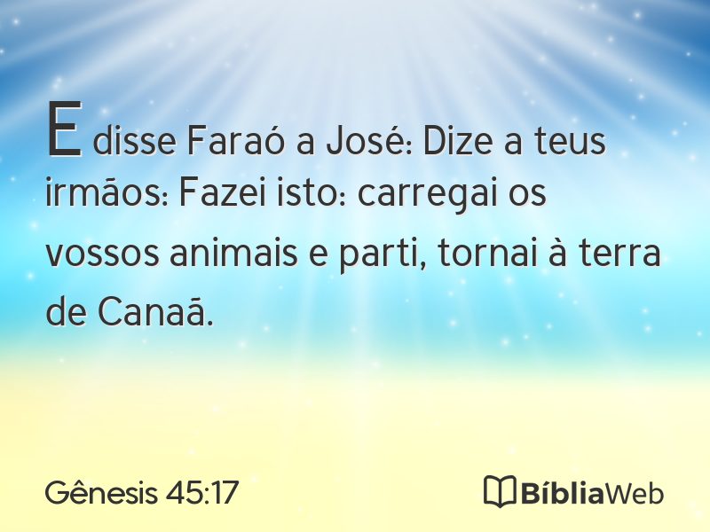 Gênesis 45:17 em imagem para compartilhar