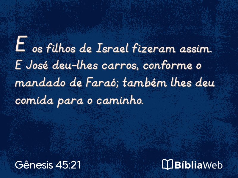 Gênesis 45:21 em imagem para compartilhar