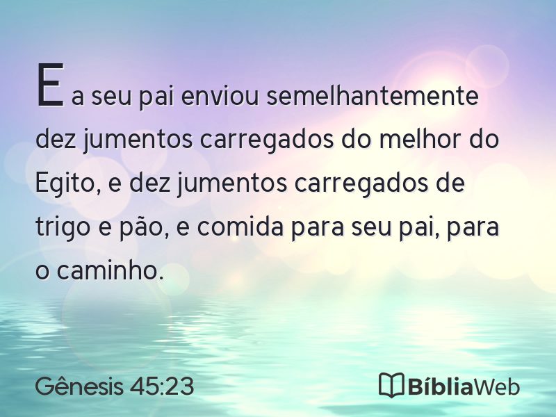 Gênesis 45:23 em imagem para compartilhar
