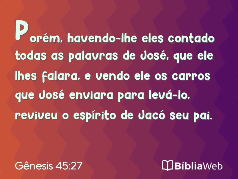 Gênesis 45:27 em imagem para compartilhar