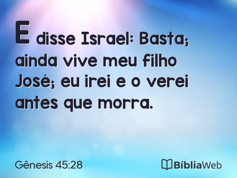 Gênesis 45:28 em imagem para compartilhar