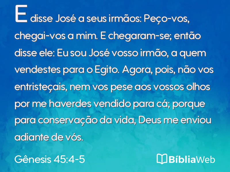 Gênesis 45:4-5 em imagem para compartilhar
