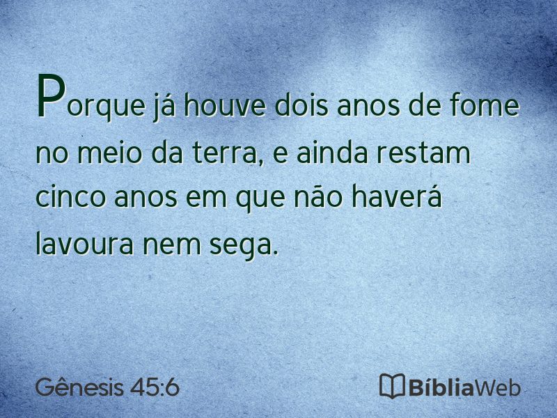 Gênesis 45:6 em imagem para compartilhar