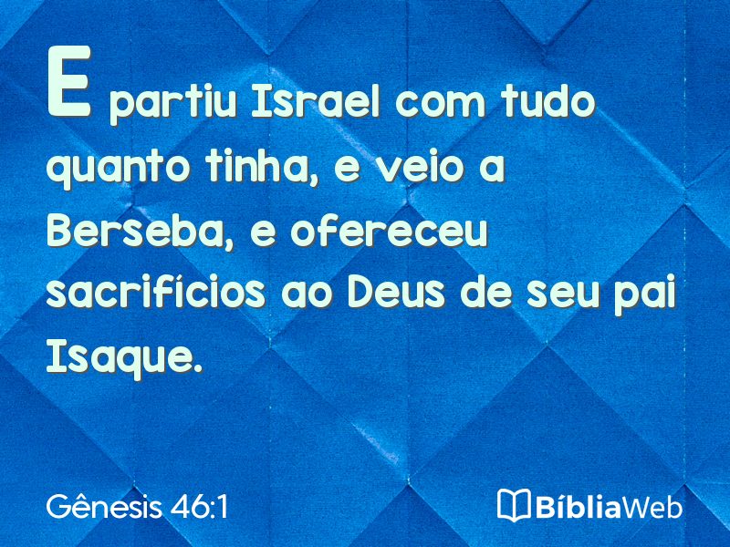Gênesis 46:1 em imagem para compartilhar