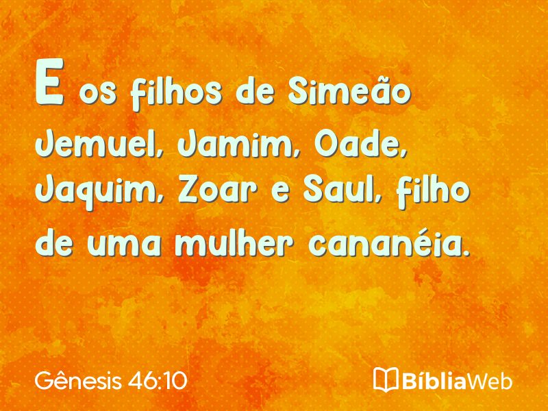 Gênesis 46:10 em imagem para compartilhar