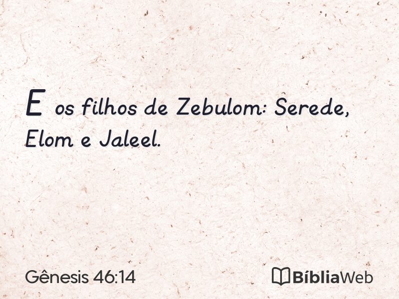 Gênesis 46:14 em imagem para compartilhar