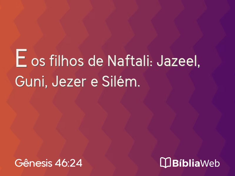 Gênesis 46:24 em imagem para compartilhar