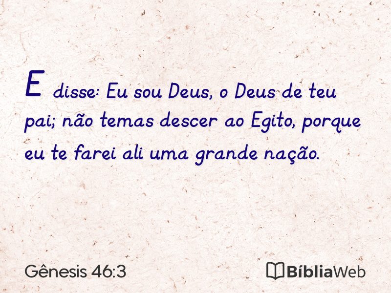 Gênesis 46:3 em imagem para compartilhar