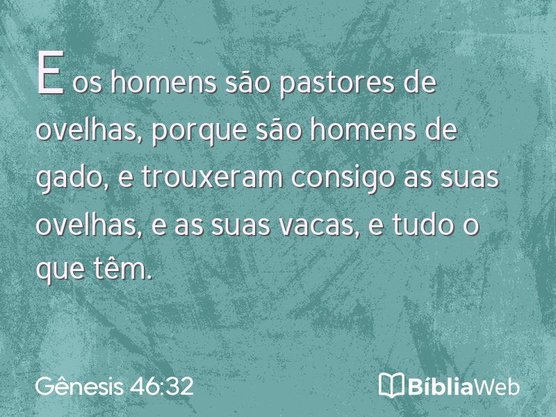 Gênesis 46:32 em imagem para compartilhar