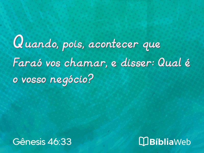 Gênesis 46:33 em imagem para compartilhar