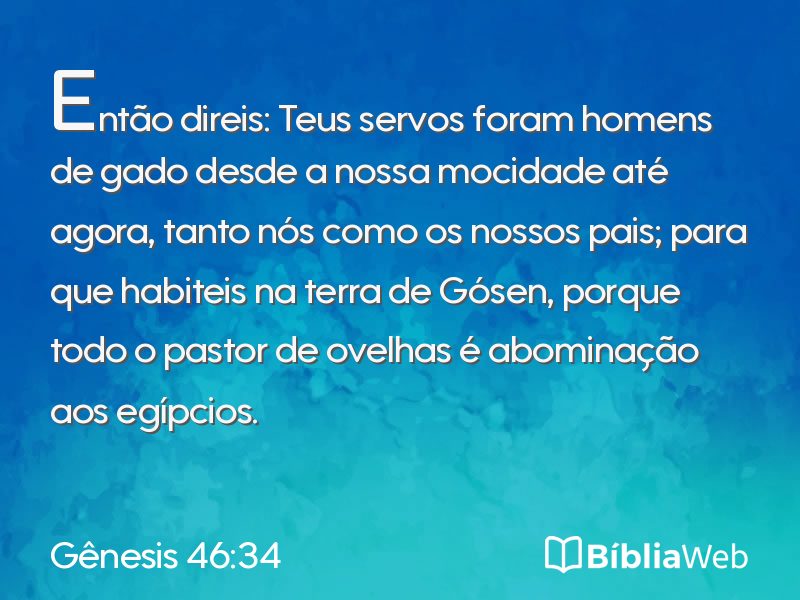 Gênesis 46:34 em imagem para compartilhar