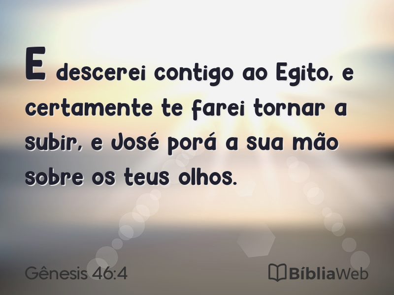 Gênesis 46:4 em imagem para compartilhar
