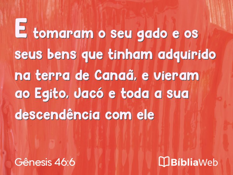 Gênesis 46:6 em imagem para compartilhar
