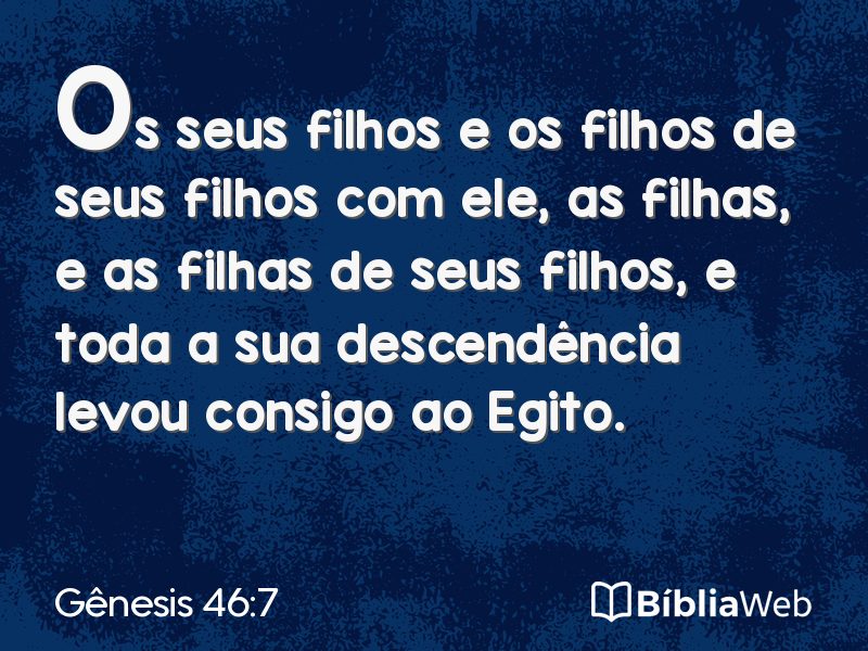 Gênesis 46:7 em imagem para compartilhar